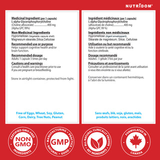 Nutridom Alpha GPC 400mg 90 Vcaps