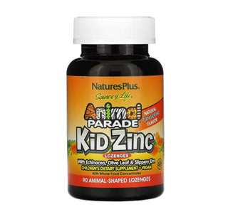 Nature's Plus Animal Parade Kid Zinc Lozenges, Natural Tangerine Flavor, 90 Animal-Shaped Lozenges