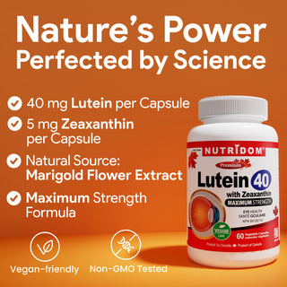 Nutridom Lutein with Zeaxanthin, 40mg + 5mg, 60 Vegetable Capsules