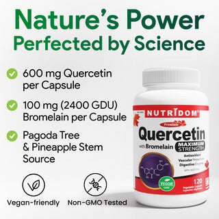 Nutridom Quercetin with Bromelain 700mg 120 Vegetable Capsules (Maximum Strength)