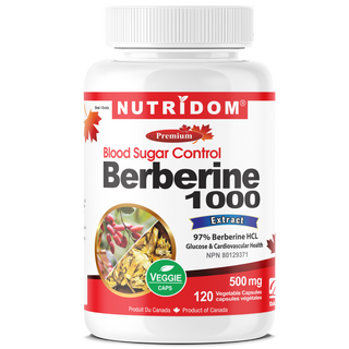 Nutridom Berberine 1000, 500mg, 97% Berberine HCL, 120 Veggie Capsules