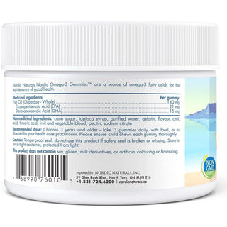 Nordic Naturals Omega-3 60 Gummies - Tangerine