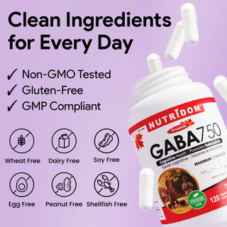 Nutridom GABA 750, 750mg 120 Vegetable Capsules