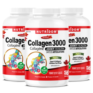 Nutridom 콜라겐 3000, 유형 II, 500 mg, 180 베지 캡슐 - 3 팩