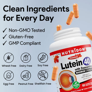 Nutridom Lutein with Zeaxanthin, 40mg + 5mg, 60 Vegetable Capsules