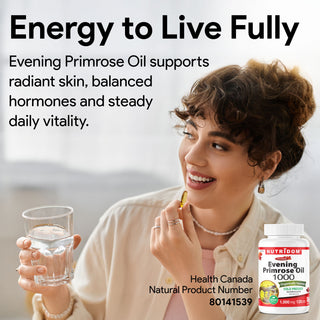 Nutridom Evening Primrose Oil 1000, 1000mg, 120 Softgels (Organically Sourced, Cold Pressed)
