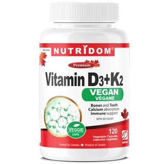 Nutridom Vitamin D3 + K2 Vegan 120 Vegetable Capsules