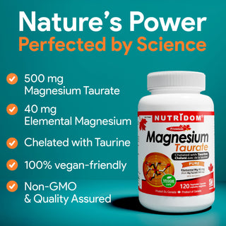 Nutridom Magnesium Taurate 500mg 120 Vegetable Capsules