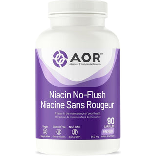 AOR Niacin No - Flush 550mg 90 Capsules - CAFORIA.CA