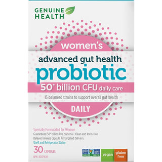 Genuine Health, Women's Advanced Gut Health Probiotic  Daily 50 billion CFU, 30 Vegan capsules