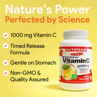 Nutridom Vitamin C, 1000mg, Timed Release, 120 Veggie Capsules