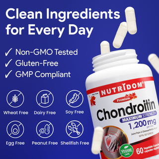 Nutridom Chondroitin 600mg 60 Vegetable Capsules (Maximum Strength)