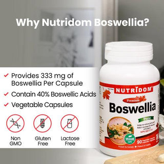 Nutridom Boswellia Serrata, 40% Boswellic Acids, 90 Veggie Capsules - 6 PACK - CAFORIA.CA