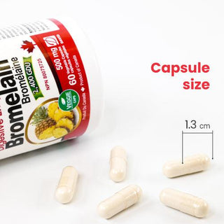 Nutridom Bromelain 2400 GDU, 500 mg, Digestive Enzyme, 60 Veggie Capsules - 6 PACK - CAFORIA.CA