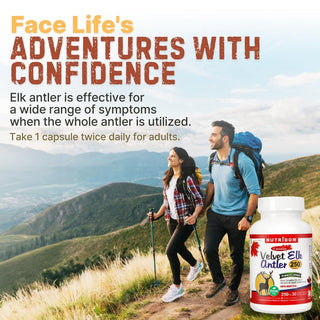 Nutridom Canadian Velvet Elk Antler, 250mg ,30 Veggie Capsules - CAFORIA.CA