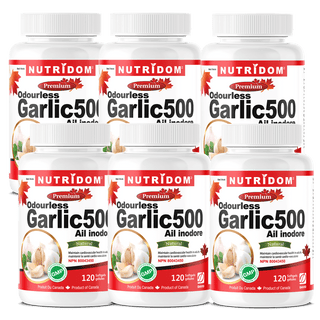 Nutridom Odourless Garlic Concentrate, 120 Softgels - 6 PACK - CAFORIA.CA