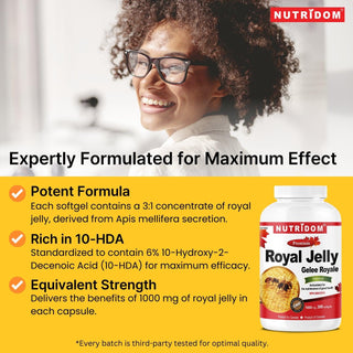 Nutridom Royal Jelly 1000mg, 300 Softgels - CAFORIA.CA