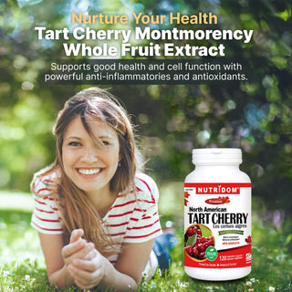Nutridom Tart Cherry, Montmorency Whole Fruit Extract, 500 mg, 120 Veggie Capsules - 3 PACK - CAFORIA.CA