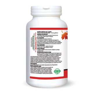 Nutridom Vitamin D3 (Cholecalciferol) with MCT Oil, 62.5 mcg (2500 IU), 240 Softgels - 6 PACK - CAFORIA.CA