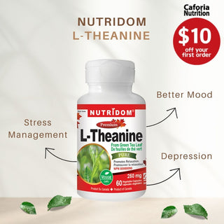 Nutridom L-Theanine from Green Tea Leaf, 250 mg, 60 Veggie Capsules - 6 PACK