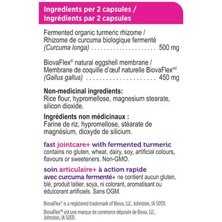 Genuine Health Fast Joint Care Pain Relief + with Fermented Turmeric (60 Count), BiovaFlex® Natural Eggshell Membrane and Turmeric, Natural joint pain and inflammation relief in only 5 days