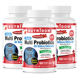 Nutridom Multi Probiotics, 80 Billion, 14 Strains, 60 Veggie Capsules - 3 PACK