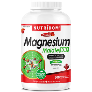 Nutridom Magnesium Malate 100, 100mg, 300 Vegetable Capsules