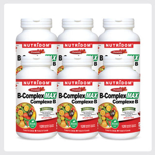 Nutridom Vitamin B-Complex MAX, 120 Veggie Capsules - 6 PACK