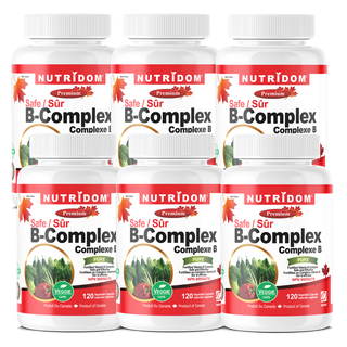 Nutridom Vitamin B-Complex SAFE, 120 Veggie Capsules - 6 pack