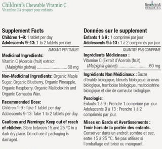 Nova Scotia Organics Children’s Chewable Vitamin C 30 Tablets