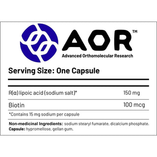 AOR R-Lipoic Acid 150mg 90 Capsules (D.R.C)