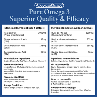 뉴펀들랜드 하프물범 오일, 오메가-3, 500mg, DPA, DHA, EPA, 소프트젤 120정