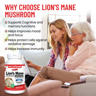 Nutridom Lion&#39;s Mane Mushroom, 500 mg, 30% Polysaccharides & 10% Beta-Glucan, 120 Veggie Capsules