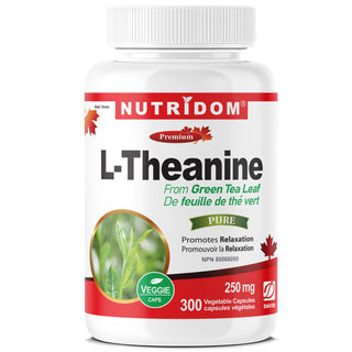 Nutridom L-Theanine 250mg from Green Tea Leaf, 250mg, 300 Vegetable Capsules