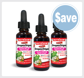 Nutridom Oregano with MCT Oil, 80% Carvacrol, Liquid Drops, 1fl oz (30 ml) - 3 PACK