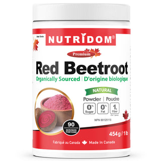 Nutridom Red Beetroot Powder 454g (1lb, Organically Sourced)