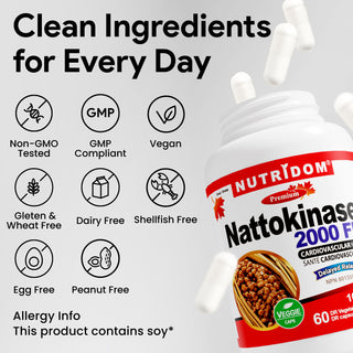 뉴트리돔 나토키나제 2000FU 100mg 60정 식물성 캡슐 (*지연 방출) 