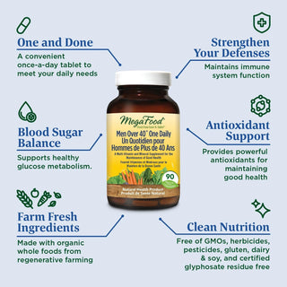 MegaFood Men Over 40 One Daily 90 Tablets