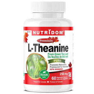 Nutridom 绿茶叶 L-茶氨酸素食胶囊，250 毫克，60 粒