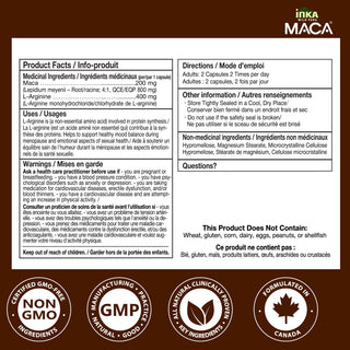 Inca Maca Black with L-Arginine, 200mg, 90 Vegetable Capsules (4x Concentrated, Sexual Health Support)