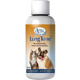 Omega Alpha Lung Tone 120ml, Respiratory Fluid Formula for Dog and Cat