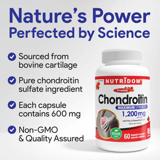 Nutridom Chondroitin 600mg 60 Vegetable Capsules (Maximum Strength)
