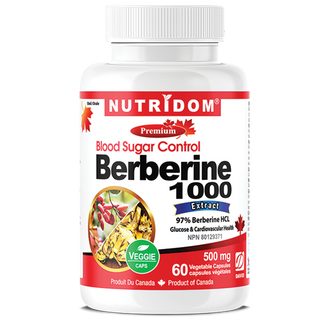 Nutridom Berberine 1000, 500mg, 97% Berberine HCL, 60 Veggie Capsules