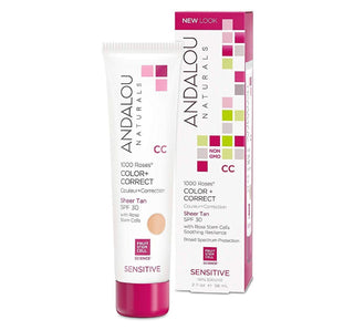 Andalou Naturals - 1000 Roses Color+Correct SPF 30 Sheer Tan 58mL - Sensitive
