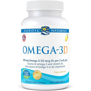 Nordic Naturals Omega-3D 60 soft gels (lemon)