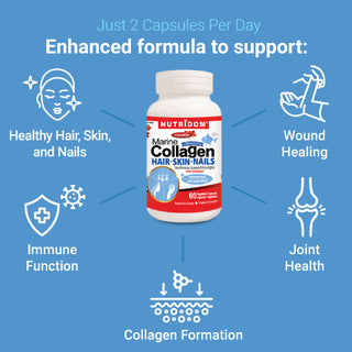 Nutridom 가수분해 해양 콜라겐 펩타이드, 600mg, 60 베지 캡슐 - 3 팩 
