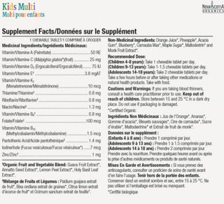 Nova Scotia Organics Kids Multi Vitamin & Mineral Supplement 180 Chewable Tablets