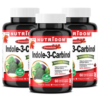 Nutridom Indole-3-Carbinol, I-3-C, 400 mg, Hormone Balance, 60 Veggie Capsules - 3 PACK