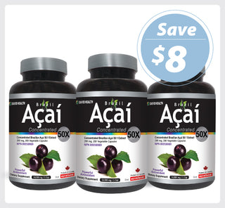 Brazil Acai 50X 280mg 200 Vcaps - 3 PACK