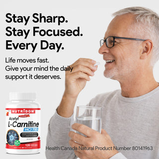 Nutridom Acetyl L-Carnitine HCI 750, 637.5mg, 120 Vegetable Capsules